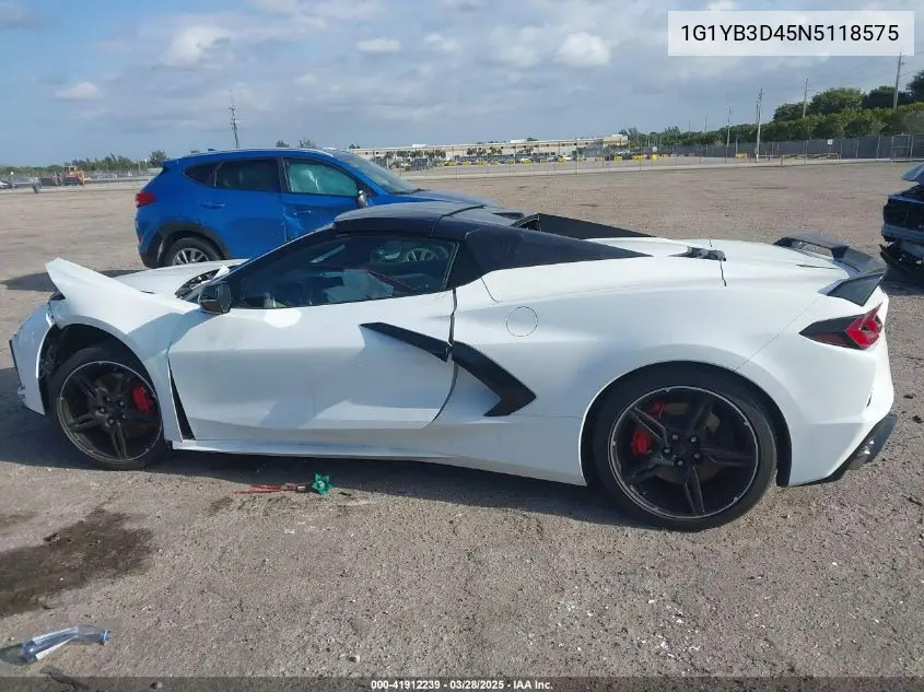 2022 Chevrolet Corvette Stingray Rwd 2Lt VIN: 1G1YB3D45N5118575 Lot: 41912239