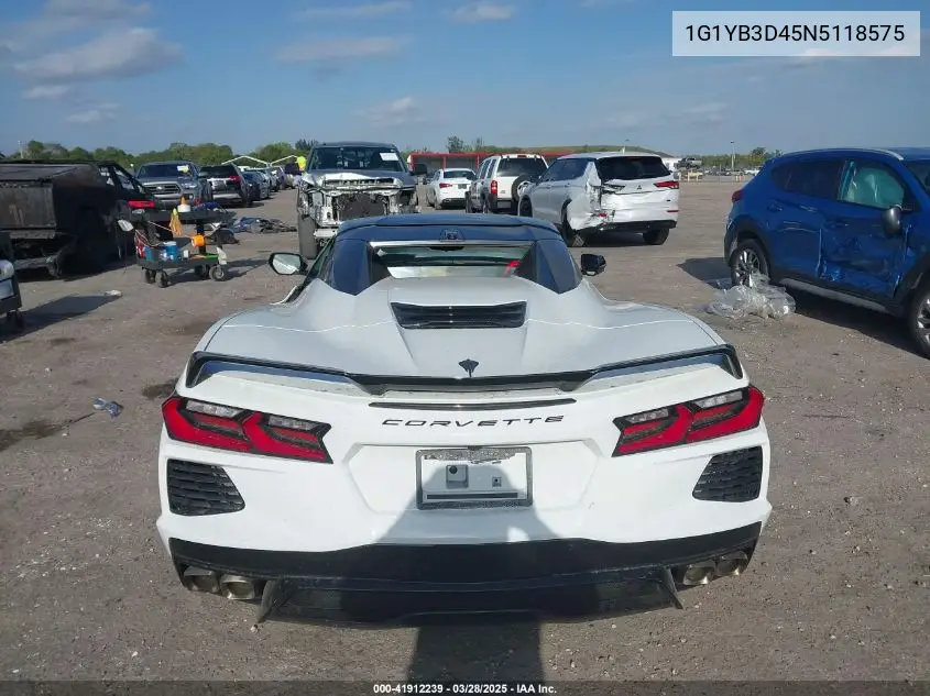 2022 Chevrolet Corvette Stingray Rwd 2Lt VIN: 1G1YB3D45N5118575 Lot: 41912239