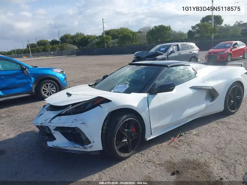 2022 Chevrolet Corvette Stingray Rwd 2Lt VIN: 1G1YB3D45N5118575 Lot: 41912239