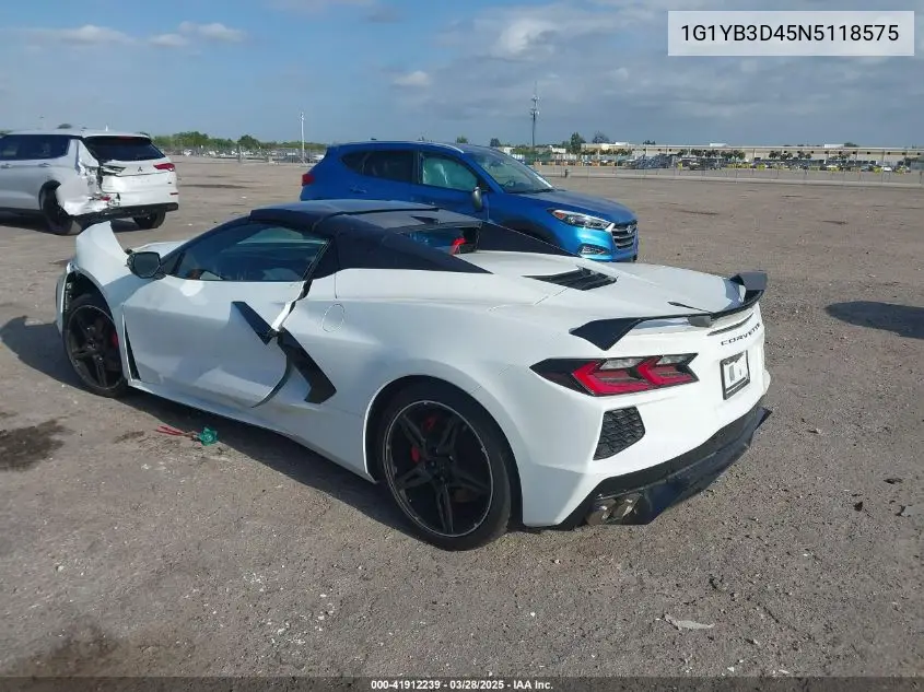 2022 Chevrolet Corvette Stingray Rwd 2Lt VIN: 1G1YB3D45N5118575 Lot: 41912239