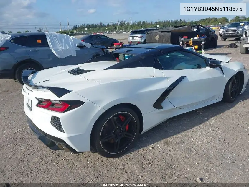 2022 Chevrolet Corvette Stingray Rwd 2Lt VIN: 1G1YB3D45N5118575 Lot: 41912239