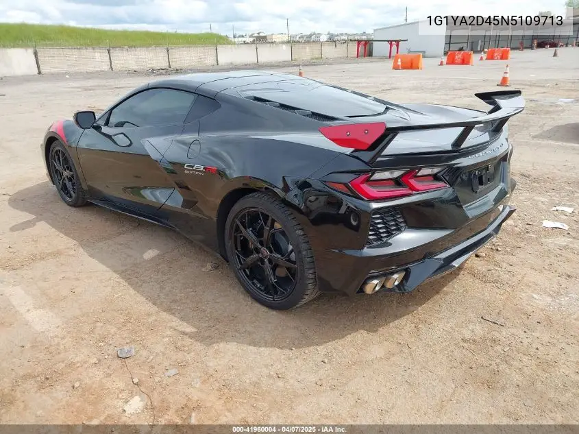2022 Chevrolet Corvette Stingray Rwd 1Lt VIN: 1G1YA2D45N5109713 Lot: 41960004