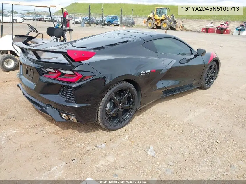2022 Chevrolet Corvette Stingray Rwd 1Lt VIN: 1G1YA2D45N5109713 Lot: 41960004