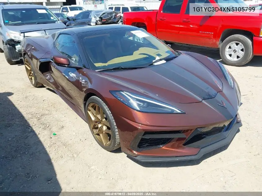 2022 Chevrolet Corvette Stingray Rwd 3Lt VIN: 1G1YC3D4XN5105799 Lot: 41979613