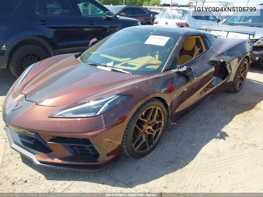 2022 Chevrolet Corvette Stingray Rwd 3Lt VIN: 1G1YC3D4XN5105799 Lot: 41979613