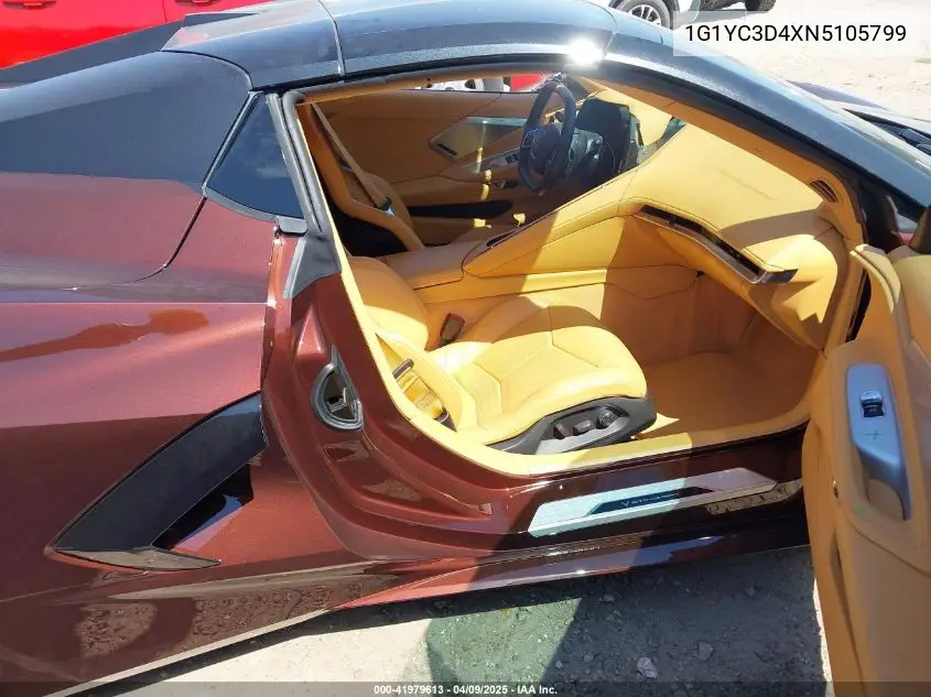 2022 Chevrolet Corvette Stingray Rwd 3Lt VIN: 1G1YC3D4XN5105799 Lot: 41979613