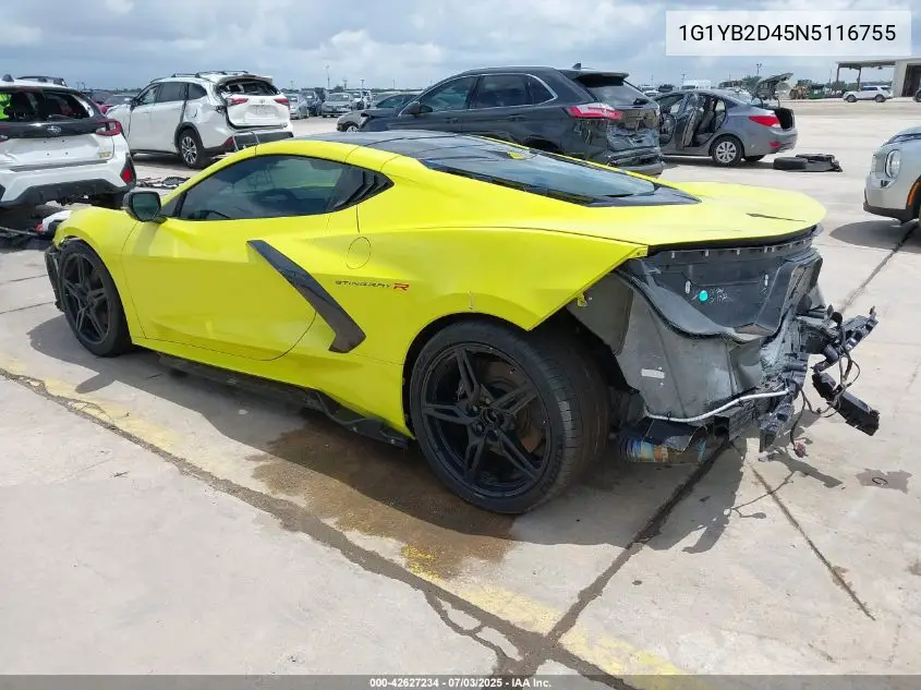 2022 Chevrolet Corvette Stingray Rwd 2Lt VIN: 1G1YB2D45N5116755 Lot: 42627234