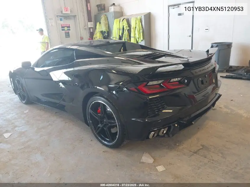 2022 Chevrolet Corvette Stingray Rwd 2Lt VIN: 1G1YB3D4XN5120953 Lot: 42804316
