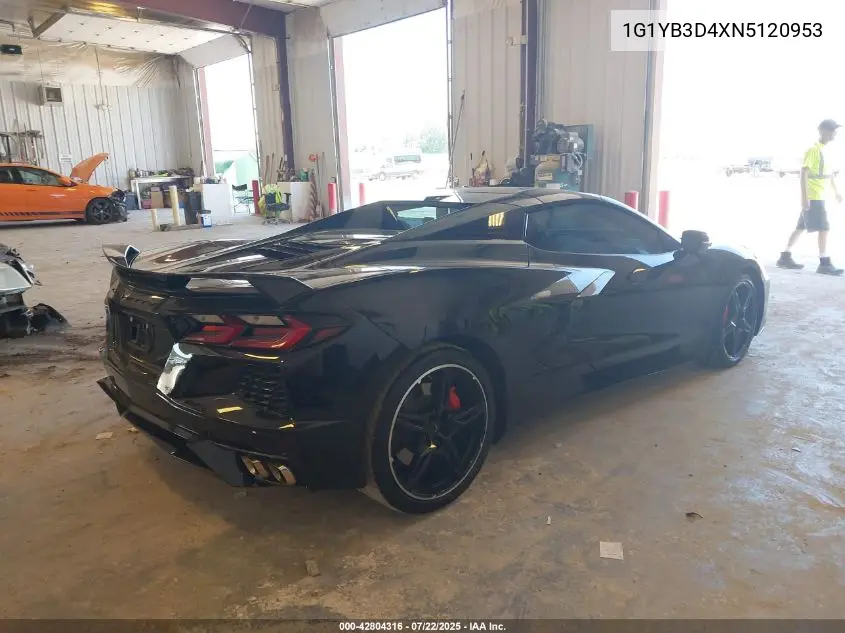 2022 Chevrolet Corvette Stingray Rwd 2Lt VIN: 1G1YB3D4XN5120953 Lot: 42804316
