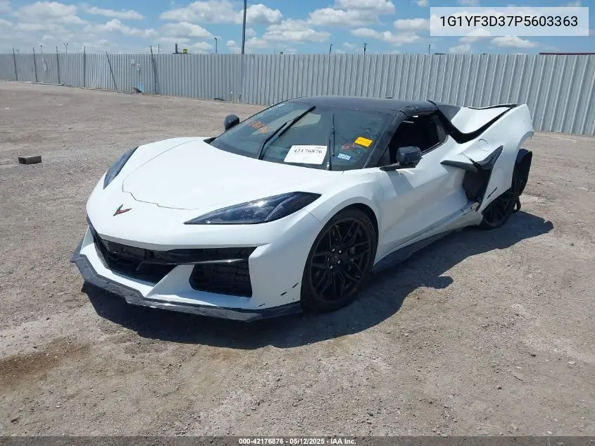 2023 Chevrolet Corvette Rwd 3Lz VIN: 1G1YF3D37P5603363 Lot: 42176876