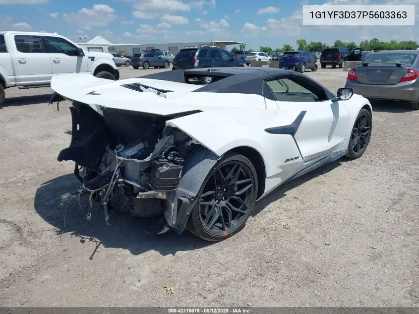 2023 Chevrolet Corvette Rwd 3Lz VIN: 1G1YF3D37P5603363 Lot: 42176876