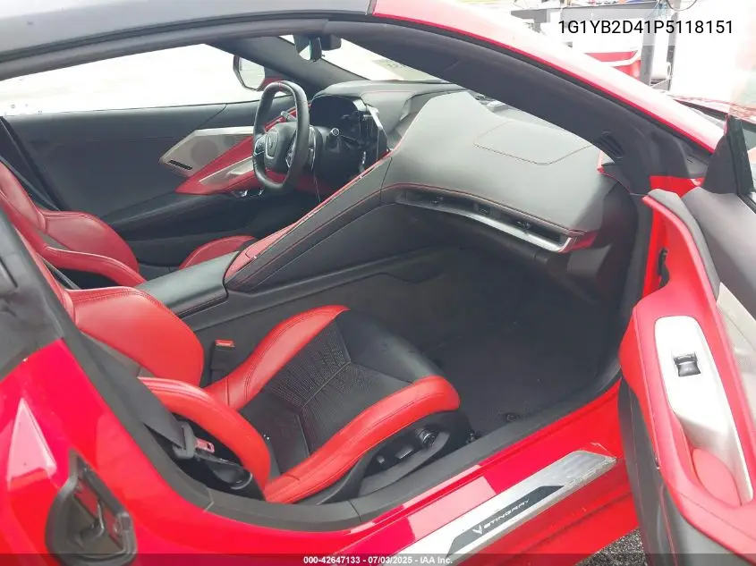 2023 Chevrolet Corvette Stingray Rwd 2Lt VIN: 1G1YB2D41P5118151 Lot: 42647133
