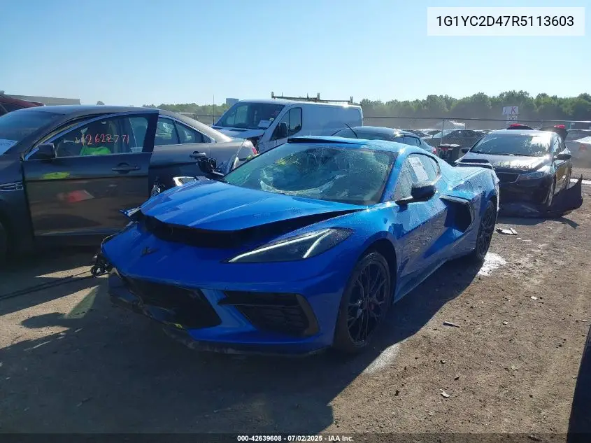 2024 Chevrolet Corvette Stingray Rwd 3Lt VIN: 1G1YC2D47R5113603 Lot: 42639608