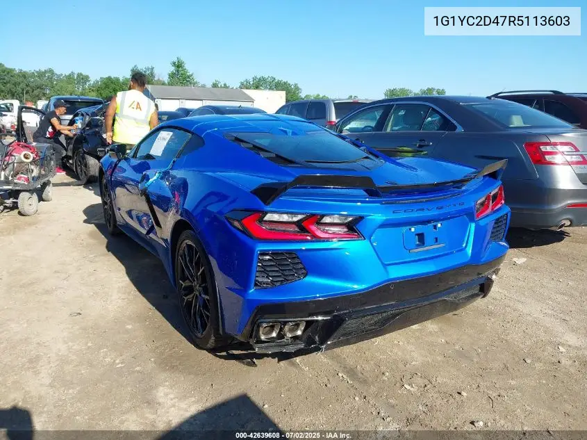 2024 Chevrolet Corvette Stingray Rwd 3Lt VIN: 1G1YC2D47R5113603 Lot: 42639608