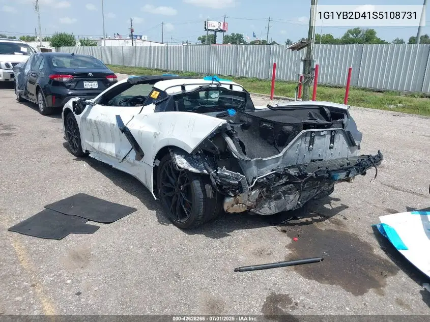 2025 Chevrolet Corvette Rwd 2Lt VIN: 1G1YB2D41S5108731 Lot: 42628266