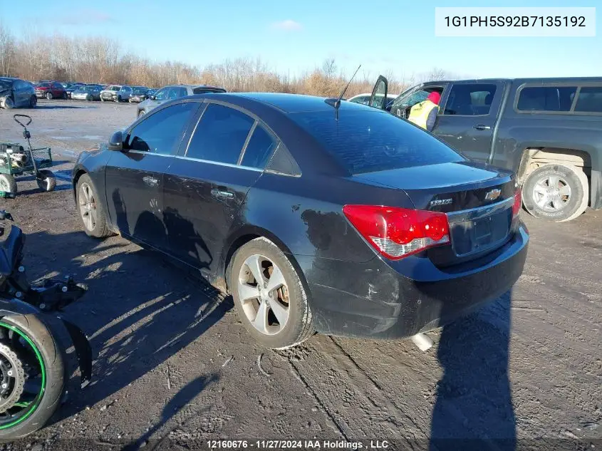 2011 Chevrolet Cruze Ltz VIN: 1G1PH5S92B7135192 Lot: 12160676