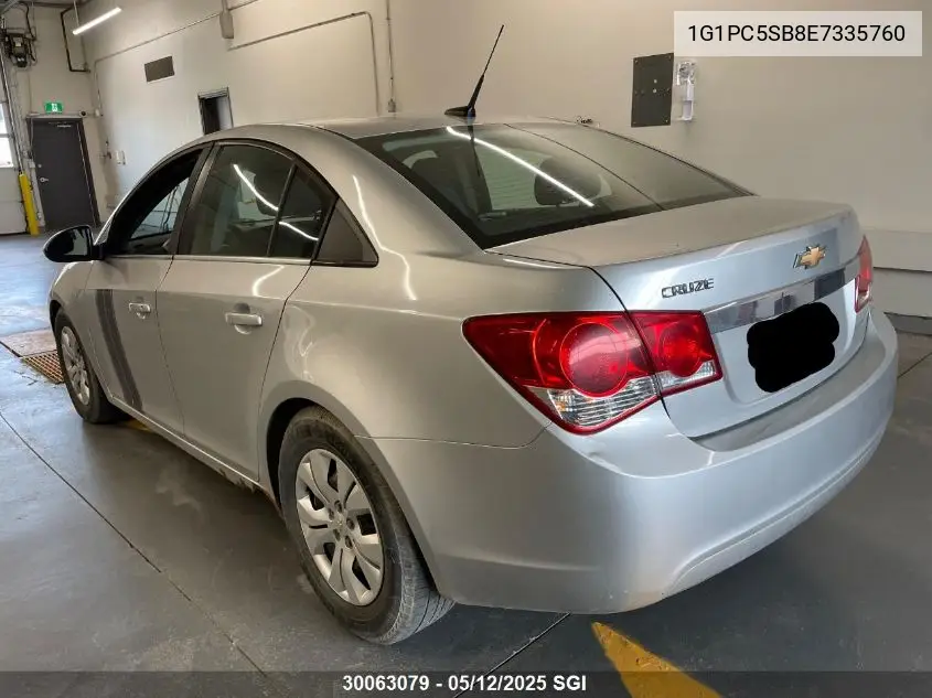 2014 Chevrolet Cruze Lt VIN: 1G1PC5SB8E7335760 Lot: 30063079