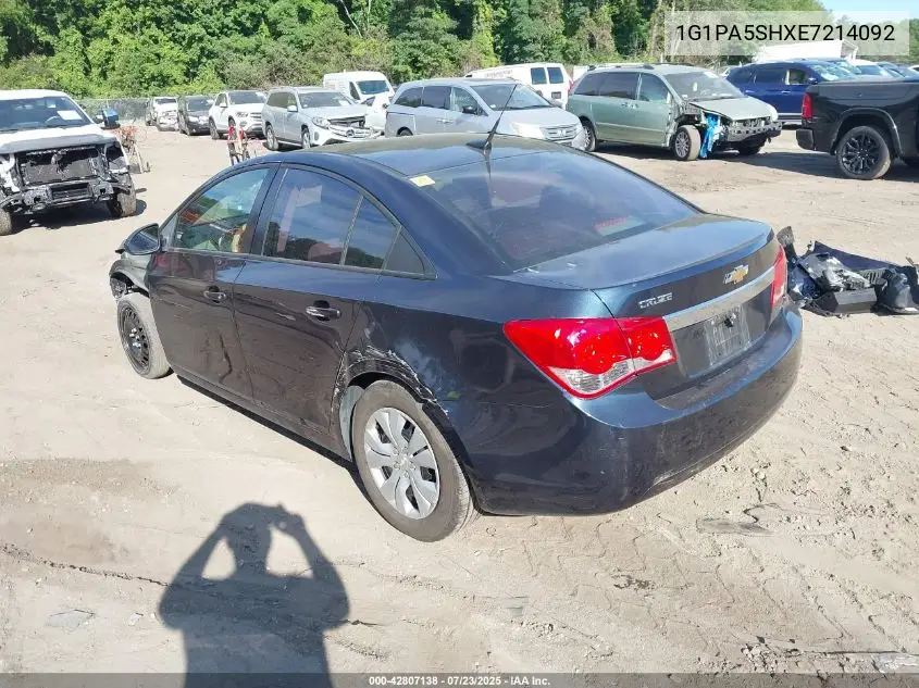 2014 Chevrolet Cruze Ls Auto VIN: 1G1PA5SHXE7214092 Lot: 42807138