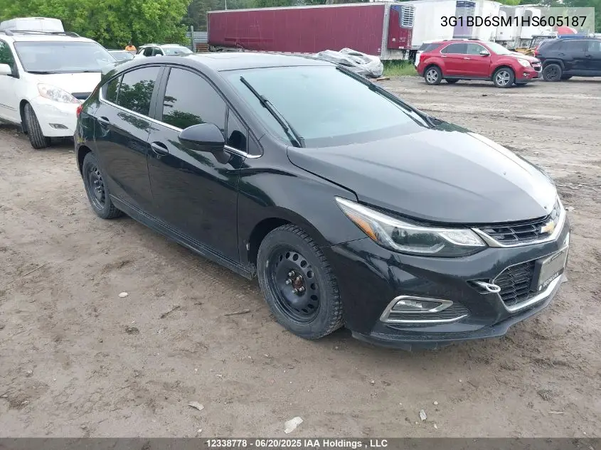 2017 Chevrolet Cruze Lt Manual VIN: 3G1BD6SM1HS605187 Lot: 12338778X