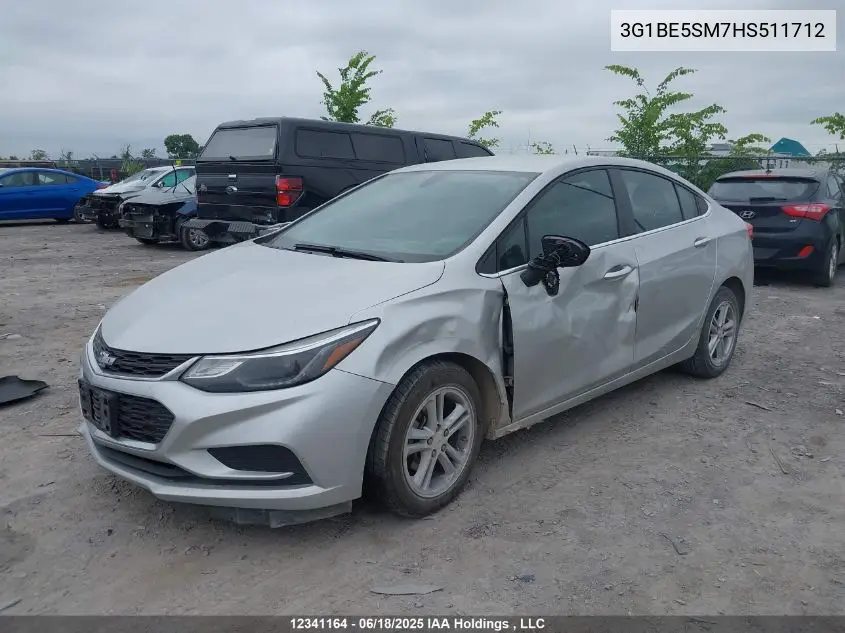 2017 Chevrolet Cruze Lt Auto VIN: 3G1BE5SM7HS511712 Lot: 12341164