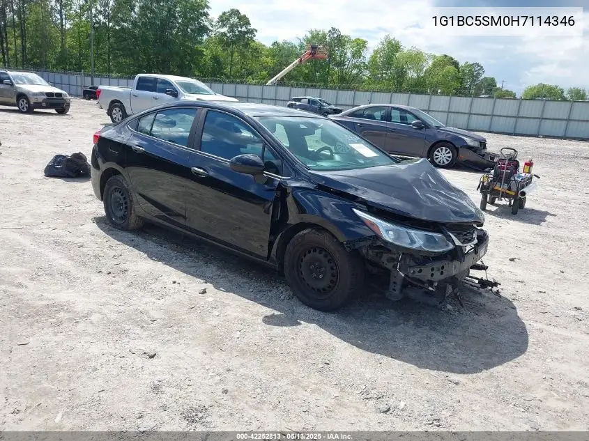 2017 Chevrolet Cruze Ls Auto VIN: 1G1BC5SM0H7114346 Lot: 42252813