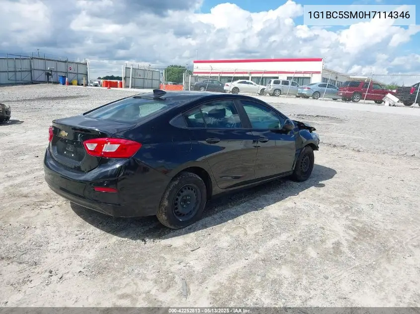 2017 Chevrolet Cruze Ls Auto VIN: 1G1BC5SM0H7114346 Lot: 42252813