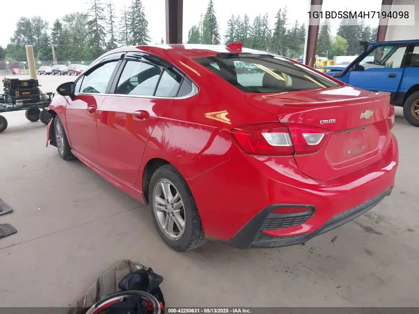 2017 Chevrolet Cruze Lt Manual VIN: 1G1BD5SM4H7194098 Lot: 42258631