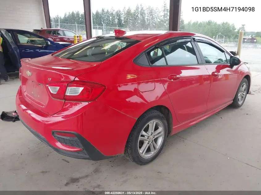 2017 Chevrolet Cruze Lt Manual VIN: 1G1BD5SM4H7194098 Lot: 42258631