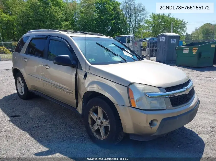 2005 Chevrolet Equinox Lt VIN: 2CNDL73F756155172 Lot: 42191536