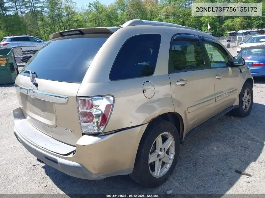 2005 Chevrolet Equinox Lt VIN: 2CNDL73F756155172 Lot: 42191536
