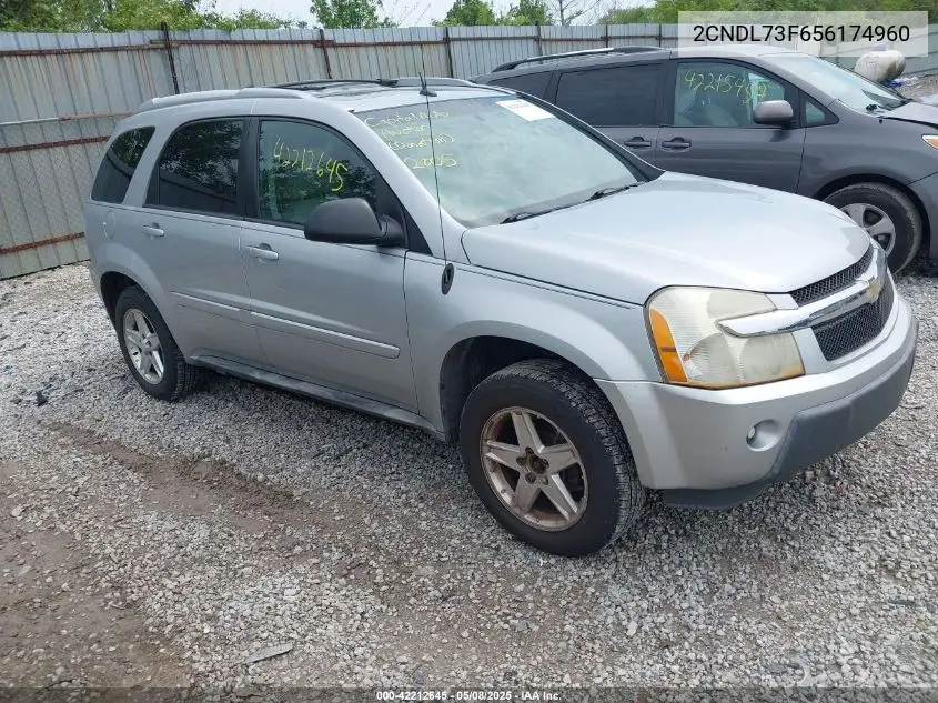 2005 Chevrolet Equinox Lt VIN: 2CNDL73F656174960 Lot: 42212645