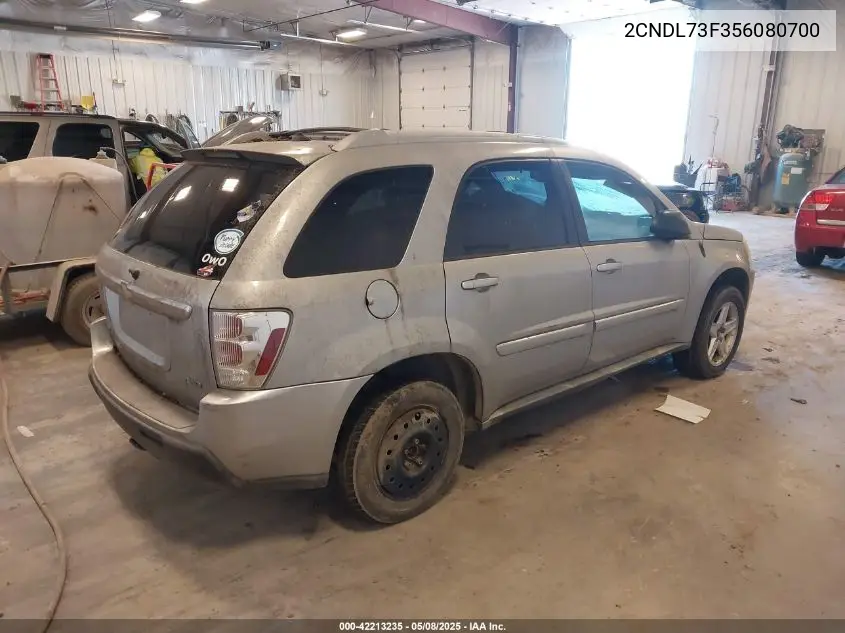2005 Chevrolet Equinox Lt VIN: 2CNDL73F356080700 Lot: 42213235