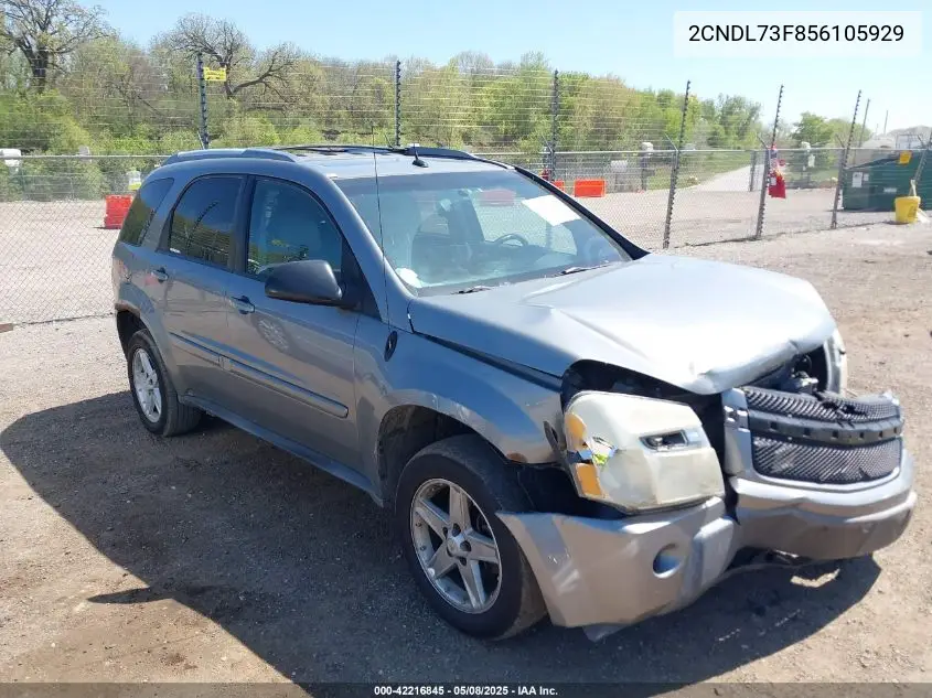 2005 Chevrolet Equinox Lt VIN: 2CNDL73F856105929 Lot: 42216845