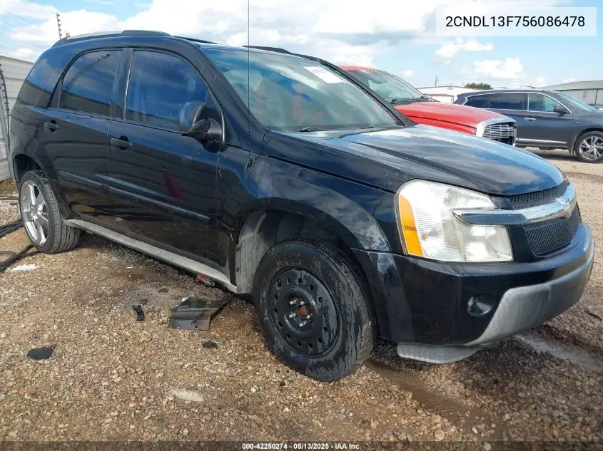 2005 Chevrolet Equinox Ls VIN: 2CNDL13F756086478 Lot: 42250274