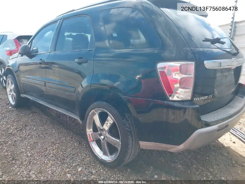 2005 Chevrolet Equinox Ls VIN: 2CNDL13F756086478 Lot: 42250274