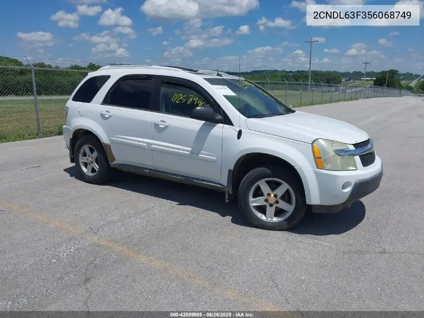 2005 Chevrolet Equinox Lt VIN: 2CNDL63F356068749 Lot: 42589905