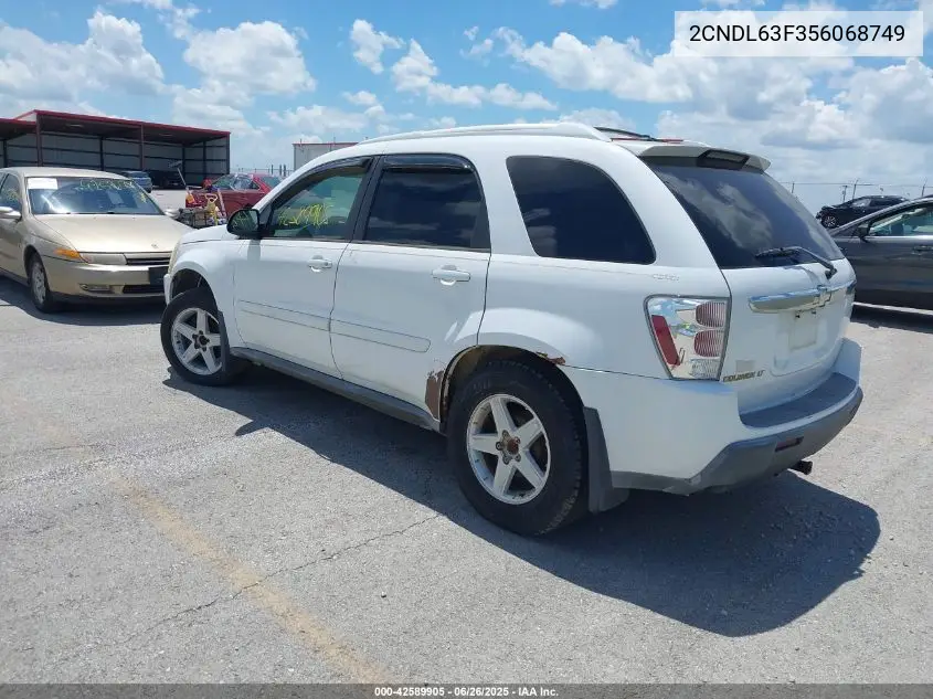 2005 Chevrolet Equinox Lt VIN: 2CNDL63F356068749 Lot: 42589905