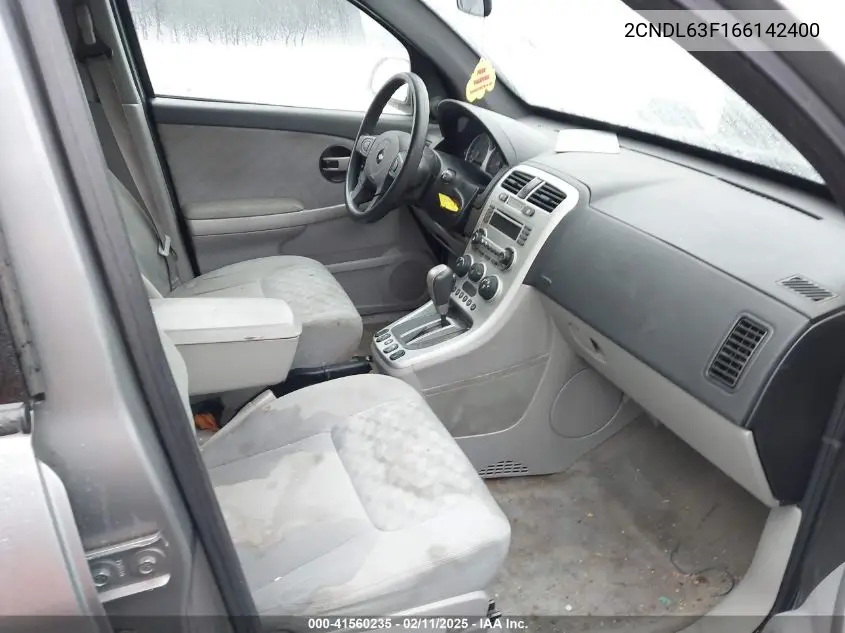 2006 Chevrolet Equinox Lt VIN: 2CNDL63F166142400 Lot: 41560235