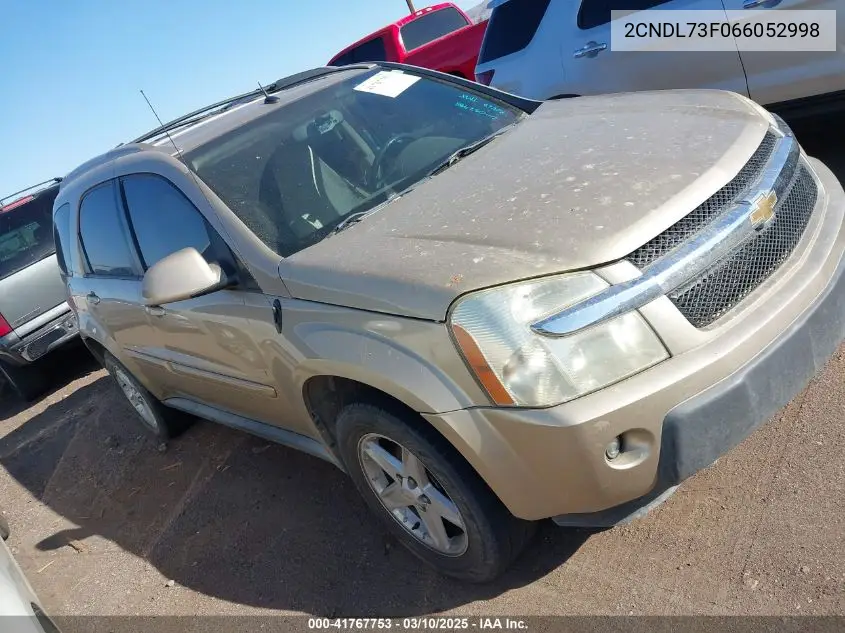 2006 Chevrolet Equinox Lt VIN: 2CNDL73F066052998 Lot: 41767753