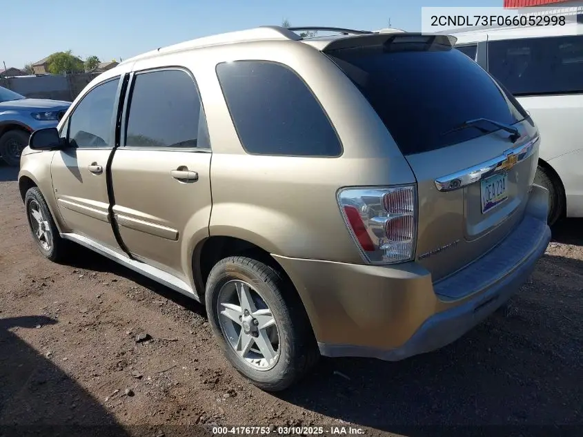 2006 Chevrolet Equinox Lt VIN: 2CNDL73F066052998 Lot: 41767753