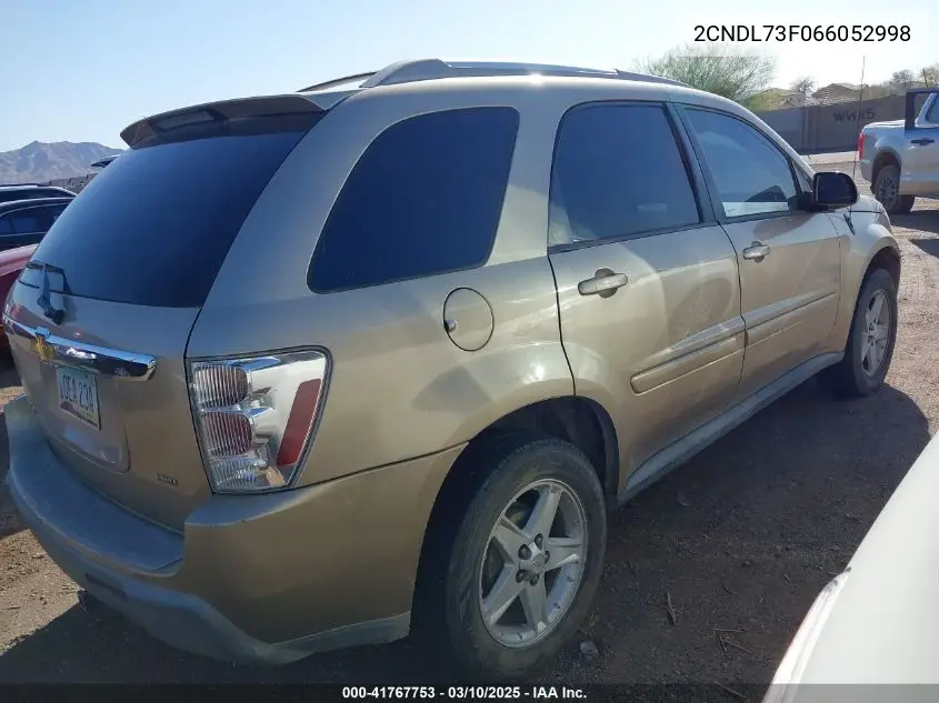 2006 Chevrolet Equinox Lt VIN: 2CNDL73F066052998 Lot: 41767753