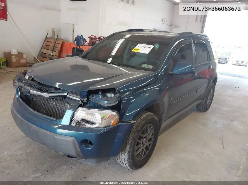 2006 Chevrolet Equinox Lt VIN: 2CNDL73F366063672 Lot: 42561598