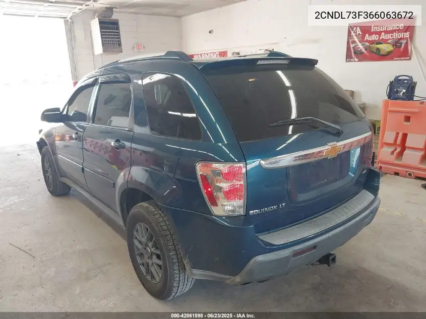 2006 Chevrolet Equinox Lt VIN: 2CNDL73F366063672 Lot: 42561598