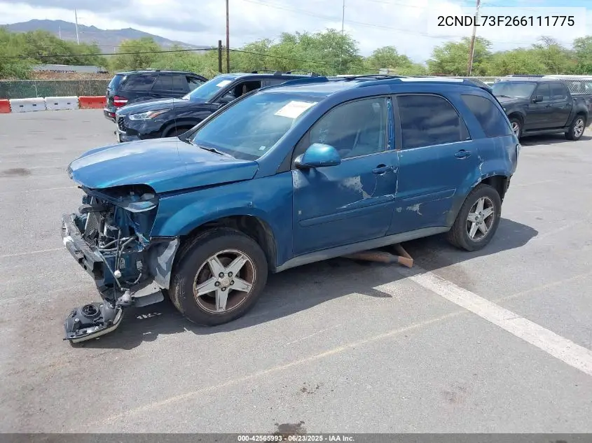 2006 Chevrolet Equinox Lt VIN: 2CNDL73F266111775 Lot: 42565993