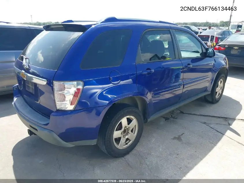 2006 Chevrolet Equinox Lt VIN: 2CNDL63F766134463 Lot: 42577539