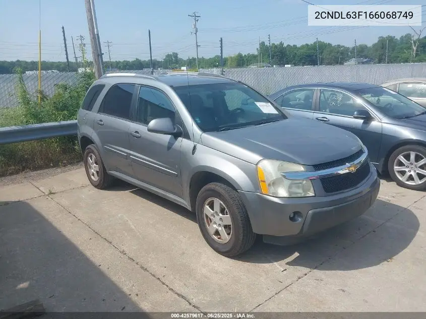 2006 Chevrolet Equinox Lt VIN: 2CNDL63F166068749 Lot: 42579617