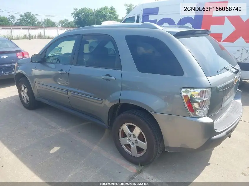 2006 Chevrolet Equinox Lt VIN: 2CNDL63F166068749 Lot: 42579617