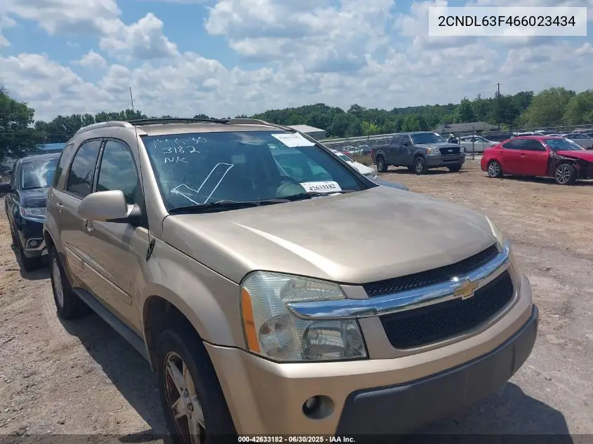 2006 Chevrolet Equinox Lt VIN: 2CNDL63F466023434 Lot: 42633182