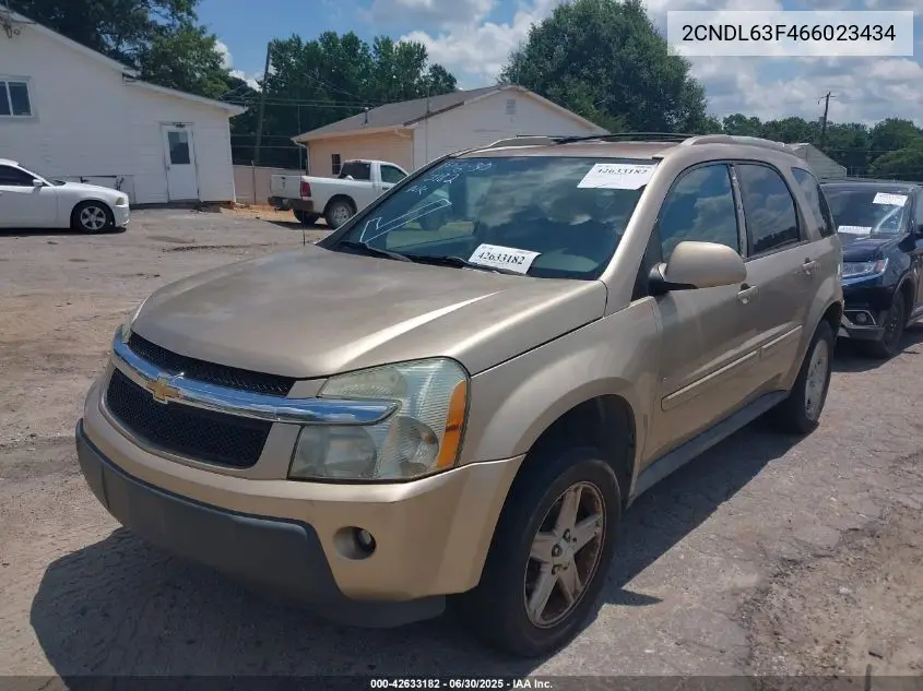 2006 Chevrolet Equinox Lt VIN: 2CNDL63F466023434 Lot: 42633182