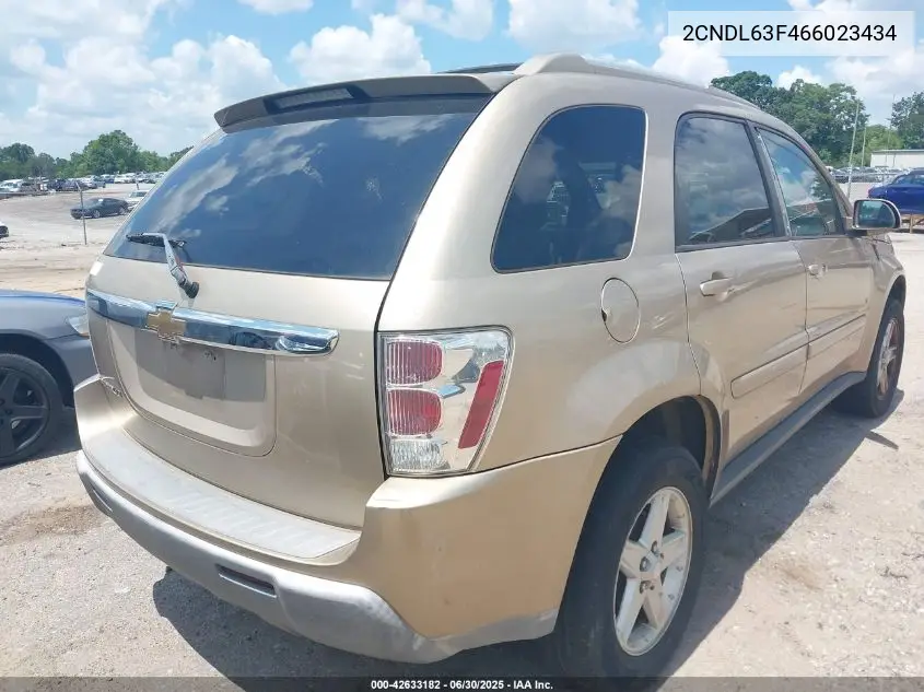 2006 Chevrolet Equinox Lt VIN: 2CNDL63F466023434 Lot: 42633182